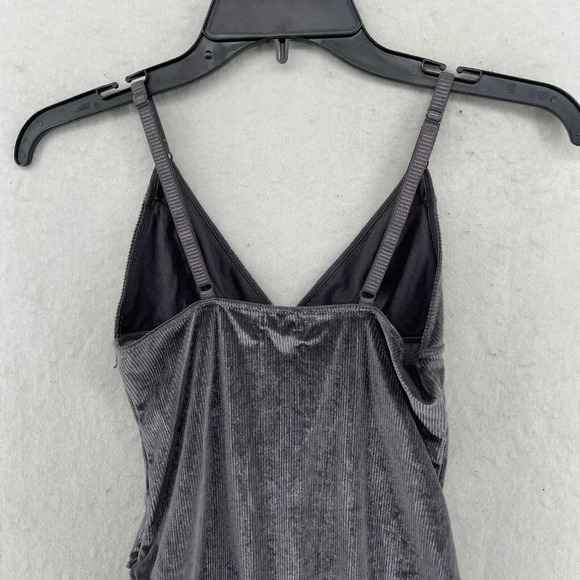 Out From Under UO Bodysuit Women's Sz SP Gray Shayla Velvet Plunging Ribbed - Picture 7 of 11